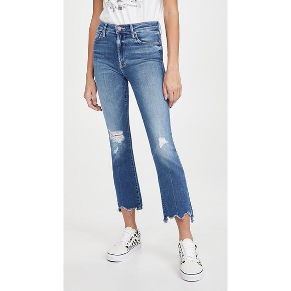 MOTHER Denim - MOTHER Denim Womens Insider Crop Step Chew Jeans Size 24 in Dancing on Coals